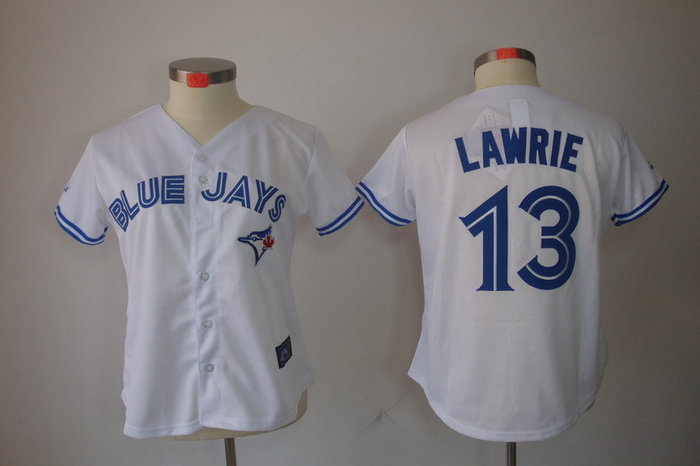 Women Toronto Blue Jays #13 Brett Lawrie White Jerseys