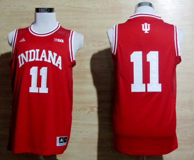 Adidas Indiana Hoosiers Isiah Thomas 11 Big 10 Patch NCAA Basketball Authentic Red Jerseys