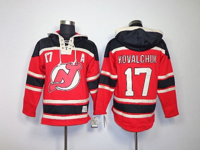 nhl jerseys new jersey devils #17 kovalchuk red(pullover hooded sweatshirt] patch A)