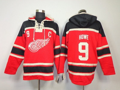 nhl jerseys detroit red wings #9 howe red(pullover hooded sweatshirt patch C) nhl jerseys detroit red wings #9 howe red(pullover hooded sweatshirt patch C)
