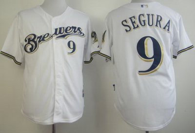 Milwaukee Brewers 9 Jean Segura White MLB Jerseys