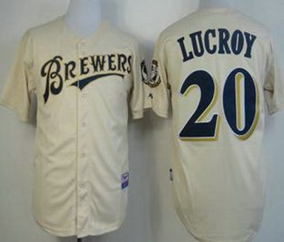 Milwaukee Brewers 20 Jonathan Lucroy Cream MLB Jerseys Milwaukee Brewers 20 Jonathan Lucroy Cream MLB Jerseys