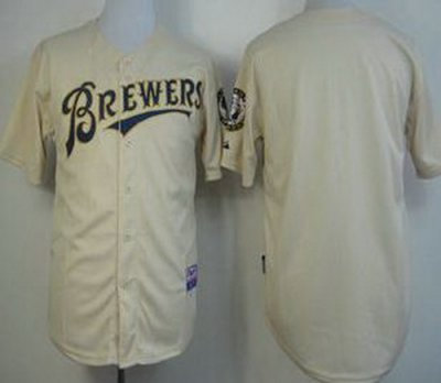 Milwaukee Brewers Blank Cream MLB Jerseys Milwaukee Brewers Blank Cream MLB Jerseys