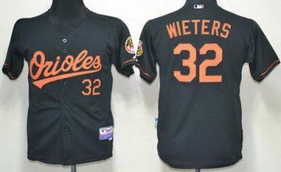 Kids Baltimore Orioles 32 Matt Wieters Black Cool Base MLB Jerseys