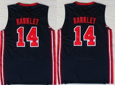 USA Basketball 1992 Olympic Dream Team Blue Jerseys 14# Charles Barkley USA Basketball 1992 Olympic Dream Team Blue Jerseys 14# Charles Barkley