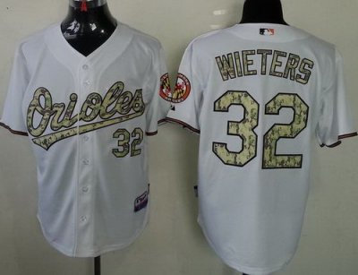 Baltimore Orioles 32 Matt Wieters White 2013 USMC Cool Base Camo Number MLB Jerseys