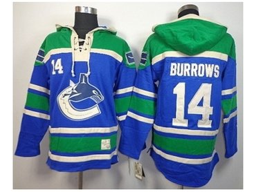 nhl jerseys vancouver canucks #14 burrows blue-green(pullover hooded sweatshirt)