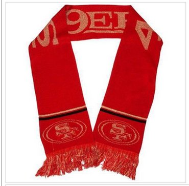 San Francisco 49ers Ladies Metallic Thread Scarf Red