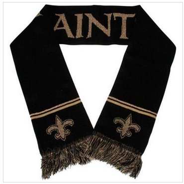 New Orleans Saints Ladies Metallic Thread Scarf Black