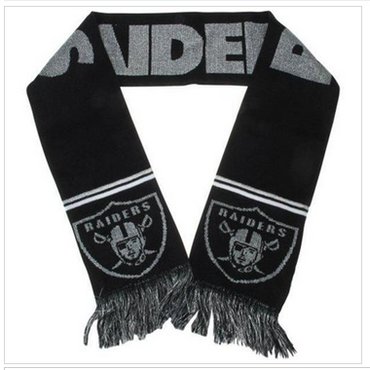 Oakland Raiders Ladies Metallic Thread Scarf Black