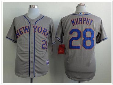 New York Mets #28 Daniel Murphy Grey Cool Base Stitched Baseball Jersey
