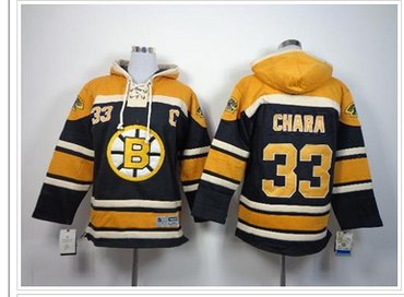 Youth NHL Boston Bruins #33 Zdeno Chara Black Sawyer Hooded Sweatshirt Jersey