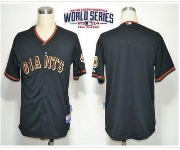 Giants Blank Black Cool Base W 2014 World Series Patch Stitched Baseball Jersey