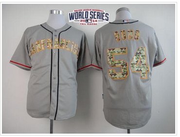Giants #54 Sergio Romo Grey USMC Cool Base W 2014 World Series Patch Stitched Baseball Jersey