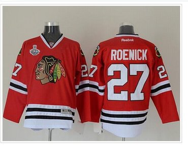 Chicago Blackhawks #27 Jeremy Roenick Red Stitched With Stanley Cup Finals NHL Jersey