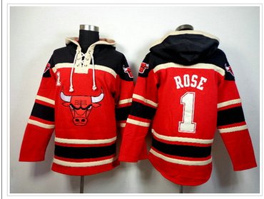 Chicago Bulls #1 ROSE Leopard grain Red Pullover NBA Hoodie