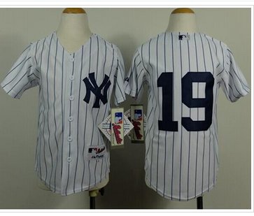 Youth MLB Yankees #19 Masahiro Tanaka White Jersey