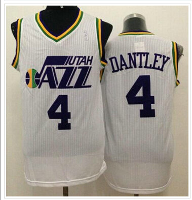 Utah Jazz #4 Adrian Dantley White Throwback Stitched NBA Jersey