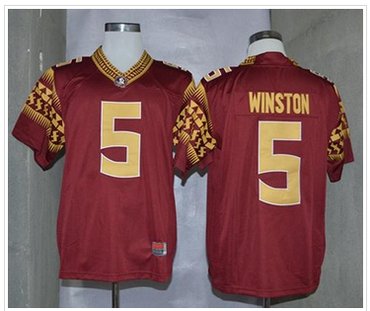 Florida State Seminoles #5 Jameis Winston Red Stitched NCAA Limited Jersey