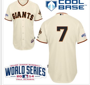 Giants #7 Gregor Blanco Cream Home Cool Base W 2014 World Series Patch MLB Jersey Giants #7 Gregor Blanco Cream Home Cool Base W 2014 World Series Patch MLB Jersey