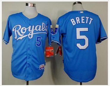 Kansas City Royals #5 George Brett Light Blue Alternate Cool Base Stitched Baseball Jersey