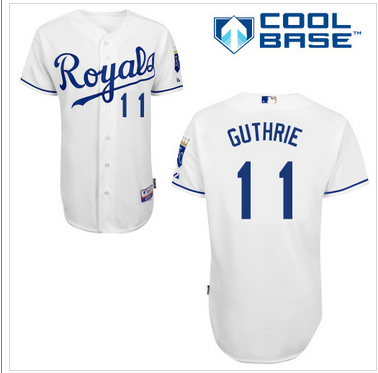Royals #11 Jeremy Guthrie White Cool Base Stitched Baseball Jersey