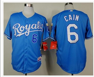 Kansas City Royals #6 Lorenzo Cain Light Blue Alternate Cool Base Stitched Baseball Jersey