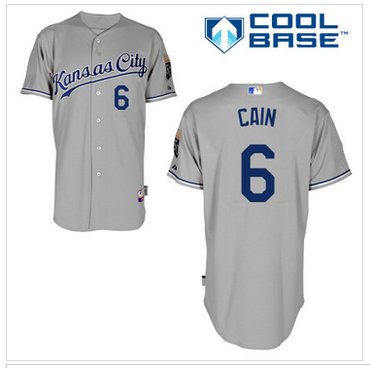 Royals #6 Lorenzo Cain Grey Cool Base Stitched Baseball Jersey
