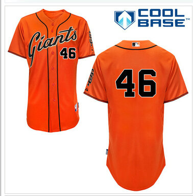 San Francisco Giants #46 Santiago Casilla Orange Alternate Cool Base Baseball Jersey