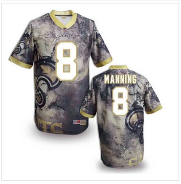 New Orleans Saints #8 Archie Manning Stitched NFL Elite Fanatical Version Jersey (7)