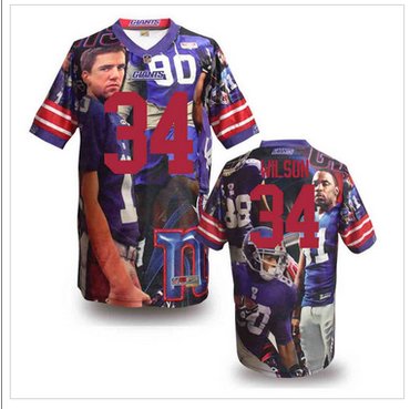 New York Giants #34 Wilson Stitched NFL Elite Fanatical Version Jersey (7)