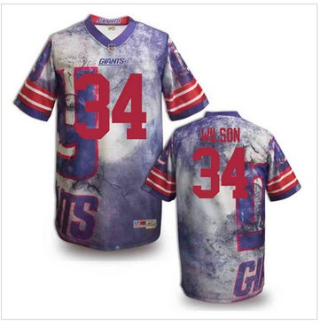 New York Giants #34 Wilson Stitched NFL Elite Fanatical Version Jersey (8)