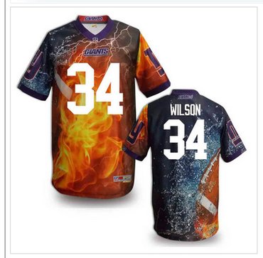 New York Giants #34 Wilson Stitched NFL Elite Fanatical Version Jersey (9)