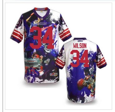 New York Giants #34 Wilson Stitched NFL Elite Fanatical Version Jersey (3)