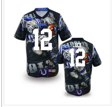 Indianapolis Colts #12 Andrew Luck Stitched NFL Elite Fanatical Version Jersey (1)