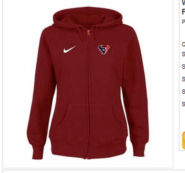 Women's NEW Houston Texans Ladies Tailgater Full Zip Hoodie Red