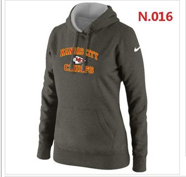 Women's NEW Kansas City Chiefs Heart & Soul Pullover Hoodie Dark Grey