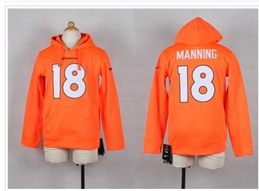 NEW Broncos #18 Peyton Manning Orange Youth Player NFL Hoodie