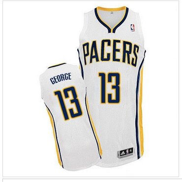 Revolution 30 Pacers #13 Paul George White Stitched NBA Jersey