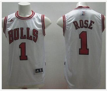 Revolution 30 Chicago Bulls #1 Derrick Rose White Stitched NBA Jersey