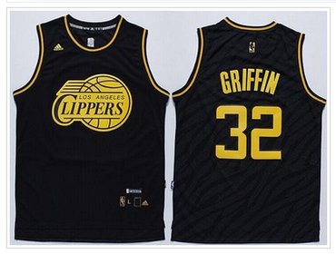 Los Angeles Clippers #32 Blake Griffin Black Precious Metals Fashion Stitched NBA Jersey