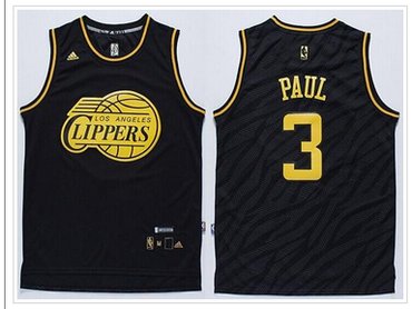 Los Angeles Clippers #3 Chris Paul Black Precious Metals Fashion Stitched NBA Jersey