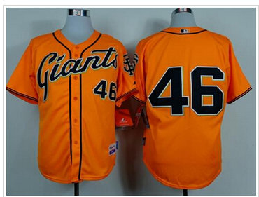 San Francisco Giants #46 Santiago Casilla Orange Alternate Cool Base Stitched Baseball Jersey