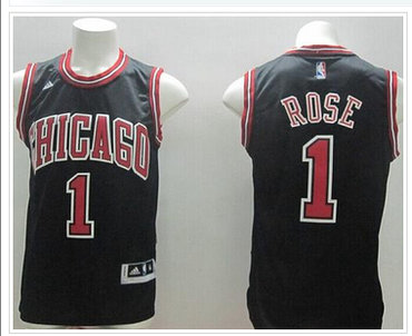 Chicago Bulls #1 Derrick Rose Stitched Black NBA Jersey