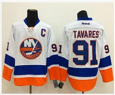 New York Islanders #91 John Tavares Stitched White NHL Jersey New York Islanders #91 John Tavares Stitched White NHL Jersey