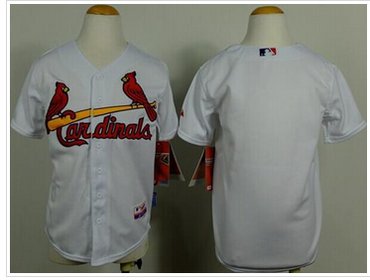 Youth MLB Cardinals Blank White Cool Base Baseball Jersey