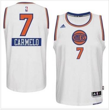 New York Knicks #7 Carmelo Anthony White 2014-15 Christmas Day Stitched NBA Jersey