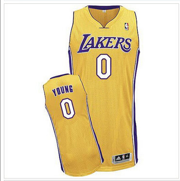 Revolution 30 Los Angeles Lakers #0 Nick Young Yellow Stitched NBA Jersey