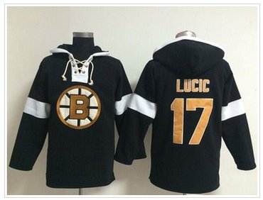 Boston Bruins #17 Milan Lucic Black NHL Pullover Hoodie Boston Bruins #17 Milan Lucic Black NHL Pullover Hoodie