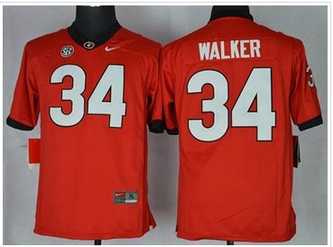Bulldogs #34 Herschel Walker Red Stitched Youth NCAA Jersey